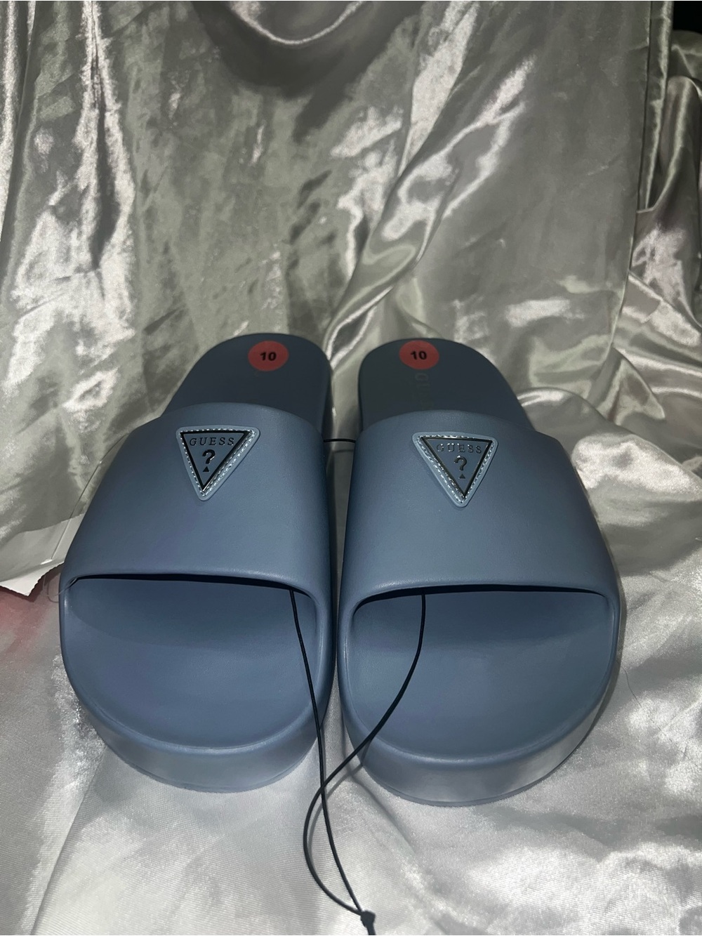 Guess blue platform scuba slide sandals